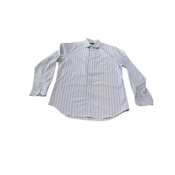 Banana Republic Blue Striped Non-iron Classic Fit Mens Long Sleeve Button Down L - Picture 1 of 7